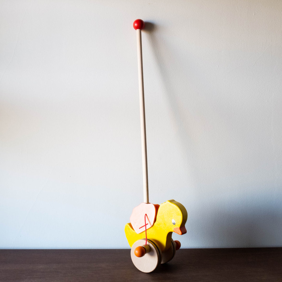 Push-along Wooden Toy Duck Tweedy
