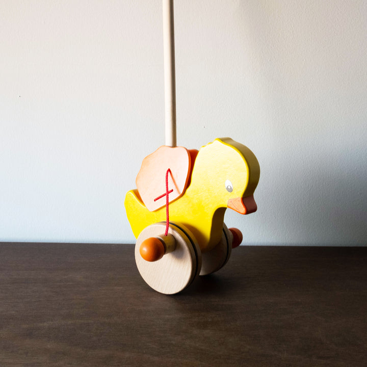 Push-along Wooden Toy Duck Tweedy
