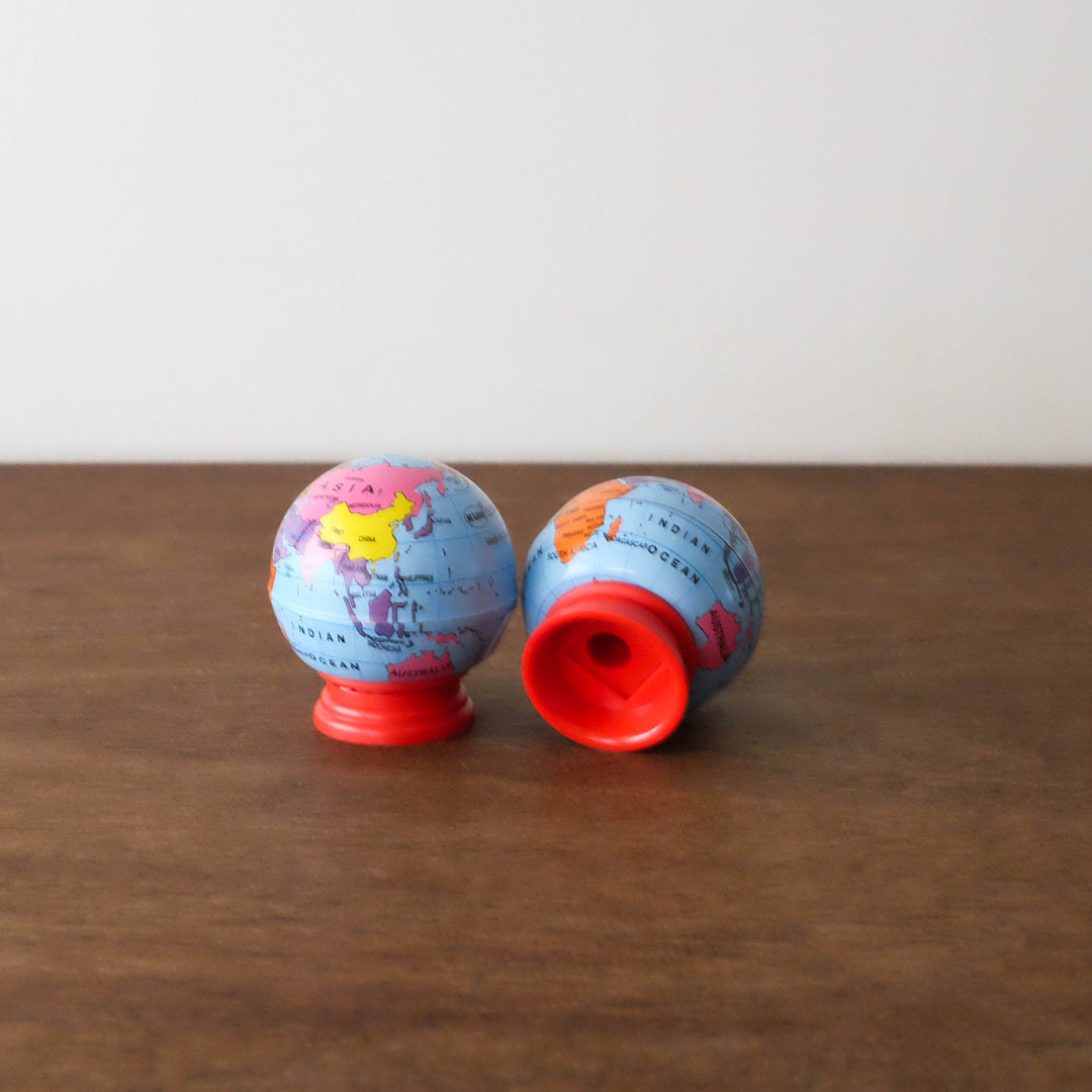 NEW Tin Retro Globe Pencil Sharpener - Flat Bottom