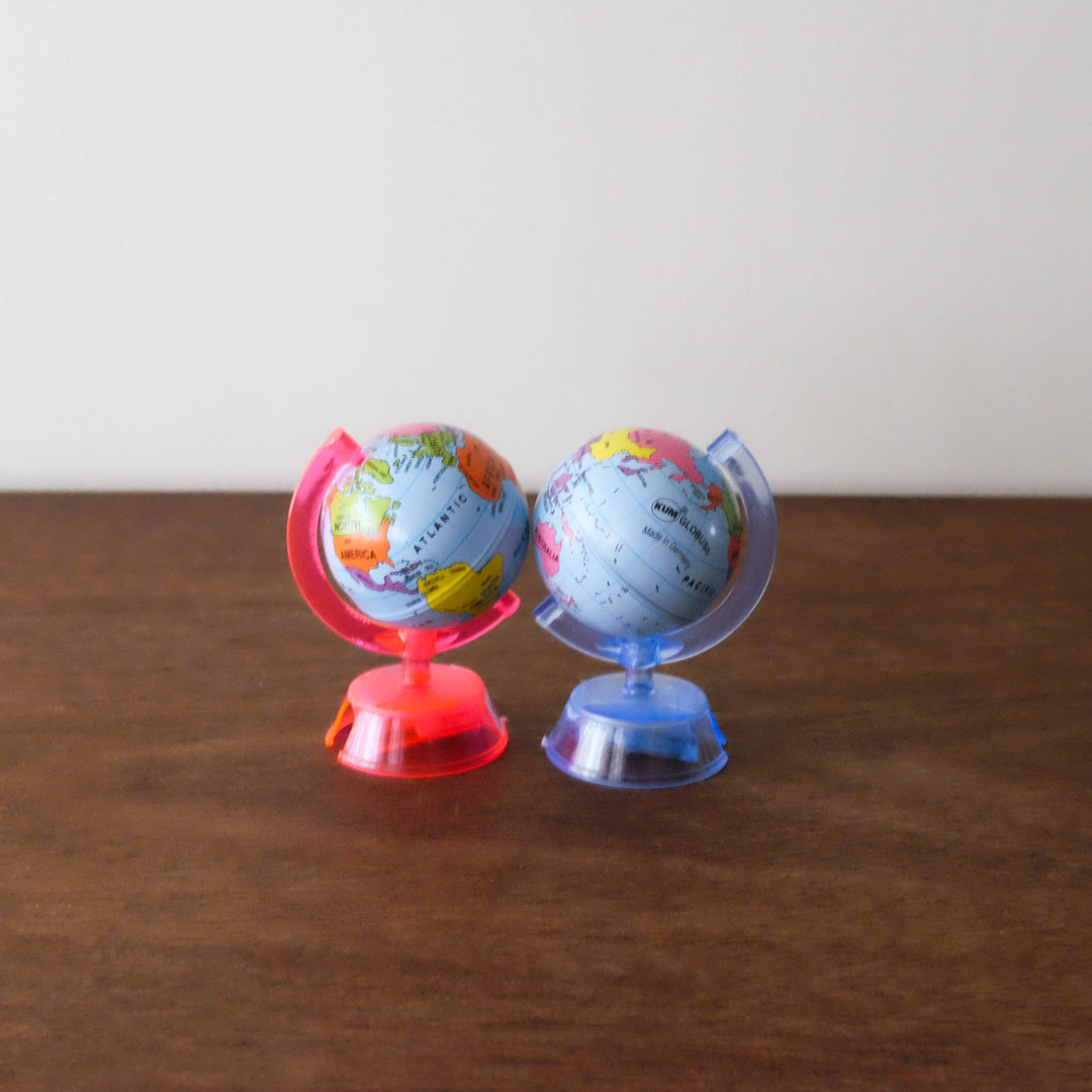 NEW Tin Retro Globe Pencil Sharpener - Neon Spinner Assorted Color