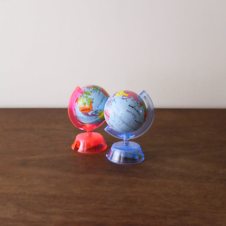 NEW Tin Retro Globe Pencil Sharpener - Neon Spinner Assorted Color