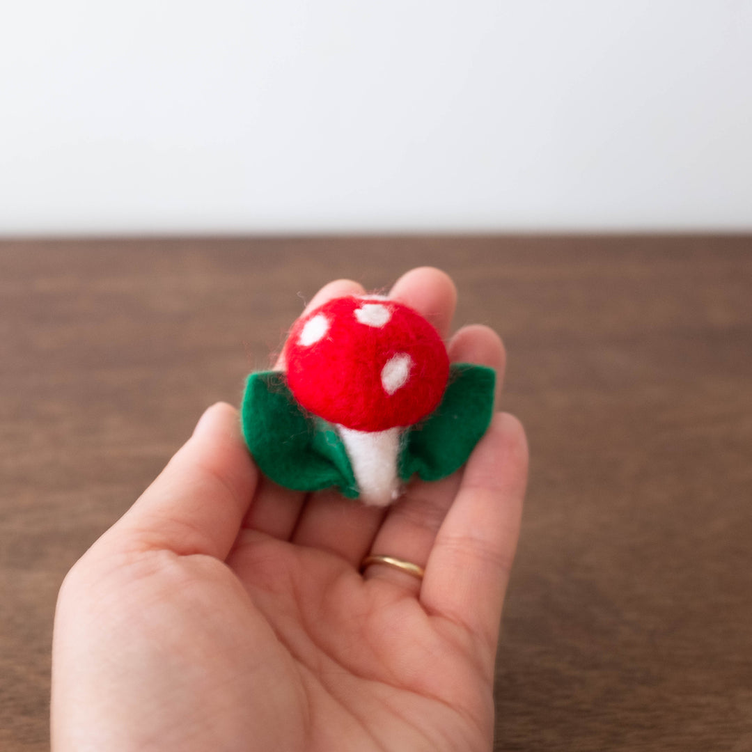 Felt Red Toadstool Mushroom Hair Clip