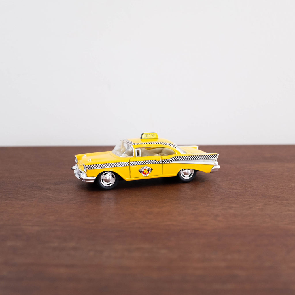 NEW Die Cast Metal Cars: Yellow Retro Taxi Cab