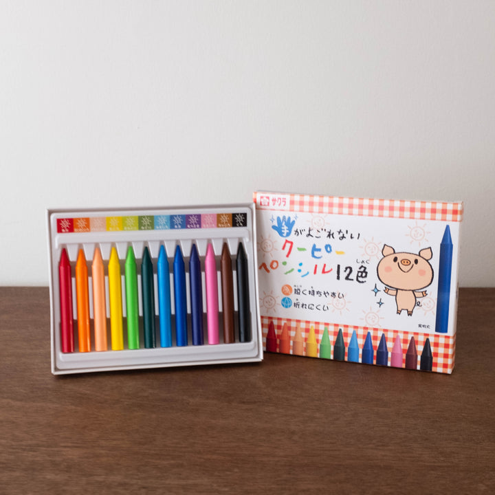 Japanese Crayon Set of 12- Non Staining