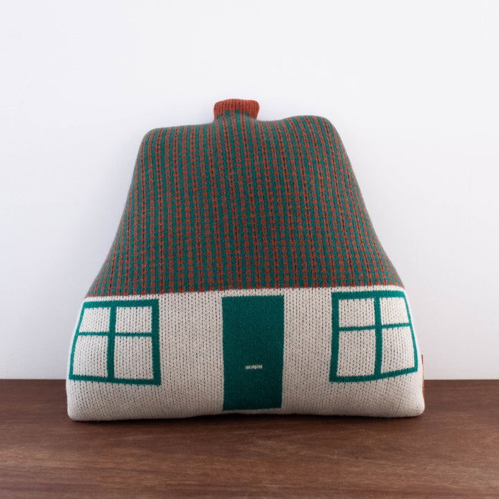 Cottage House Cushion Pillow - Green