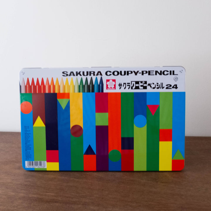 Japanese Colored Pencil Set with Sharpener- Tin Case 24 pcs