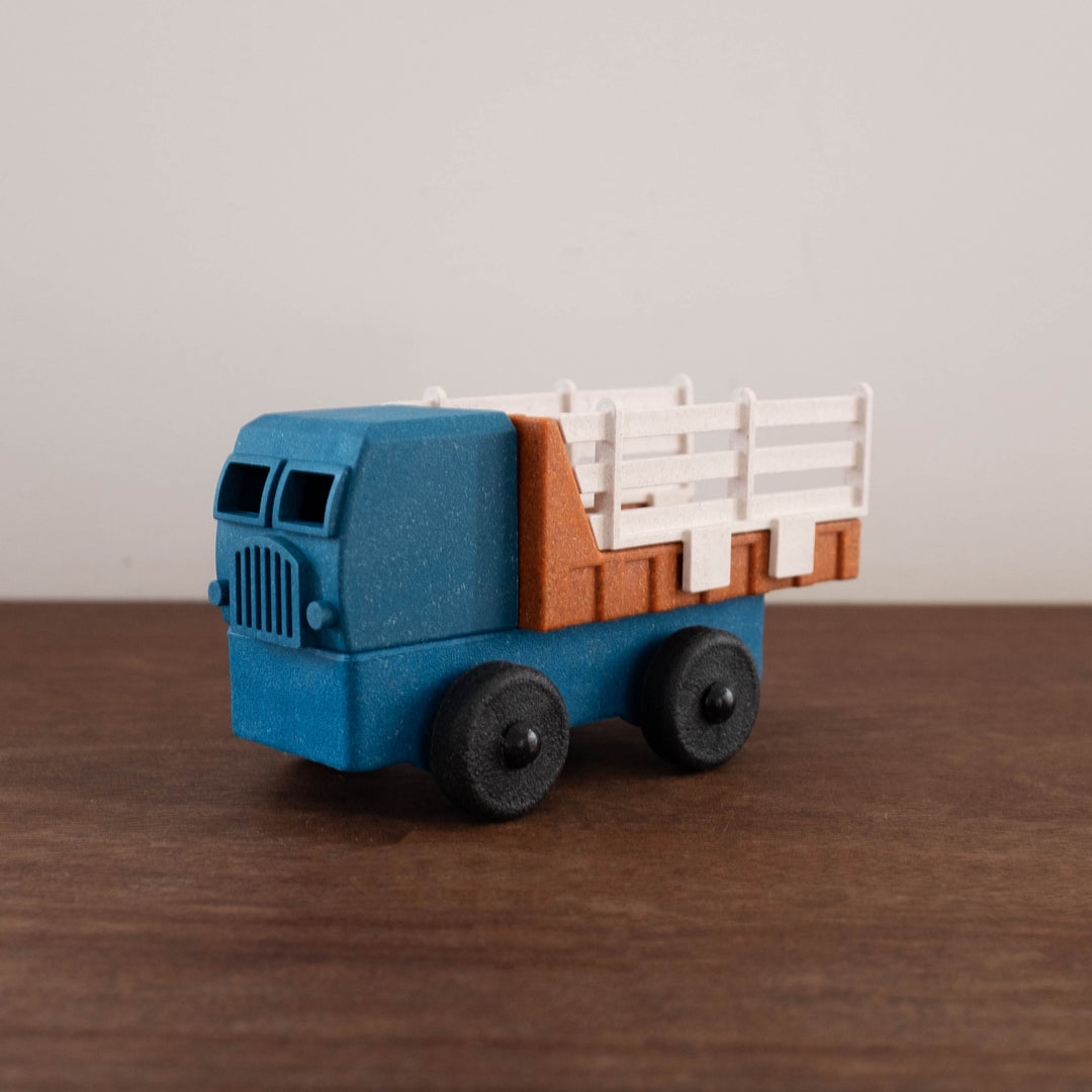 Recycled Wood and Plastic Stake Truck Orange and Blue