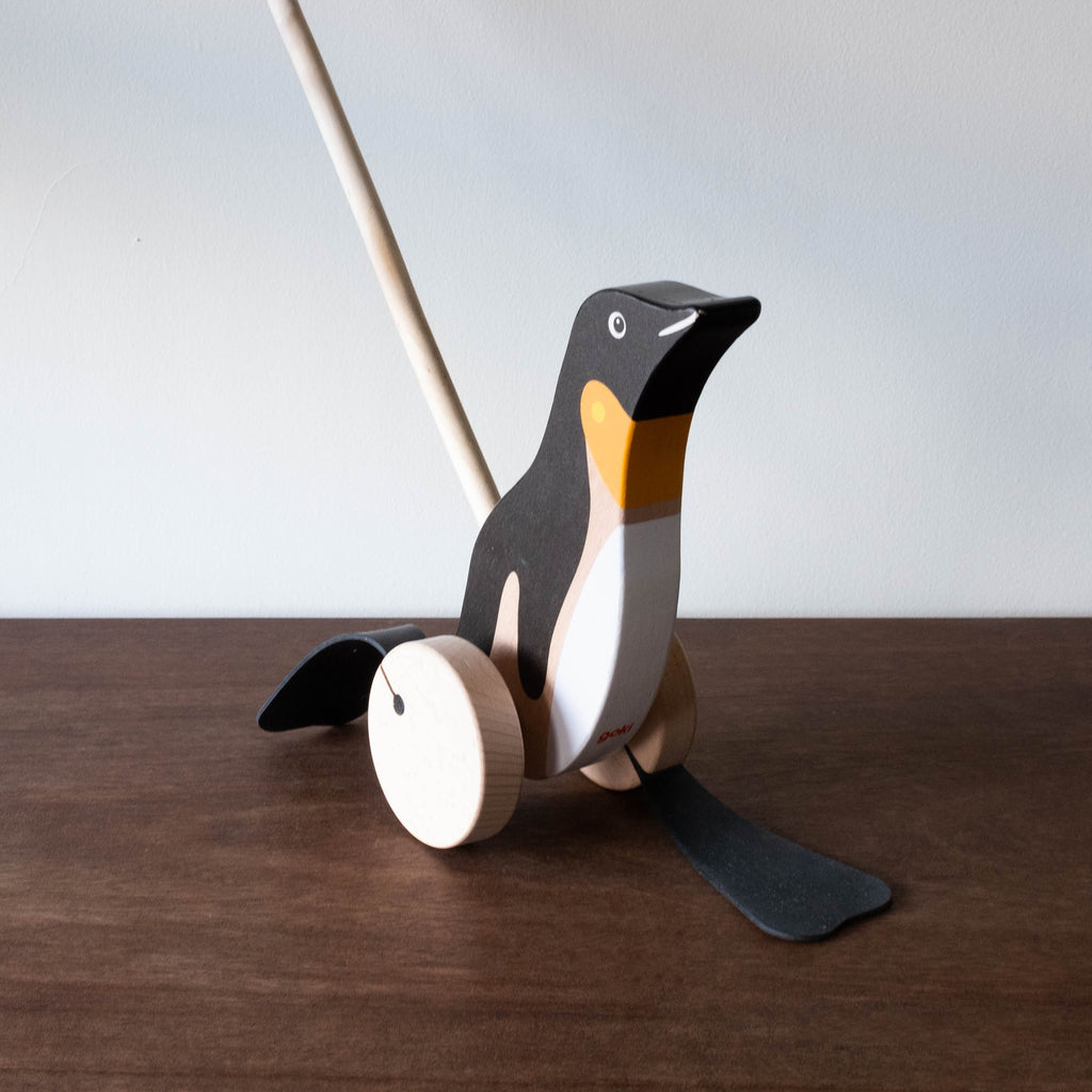 NEW Heirloom Penguin Push Along Toy