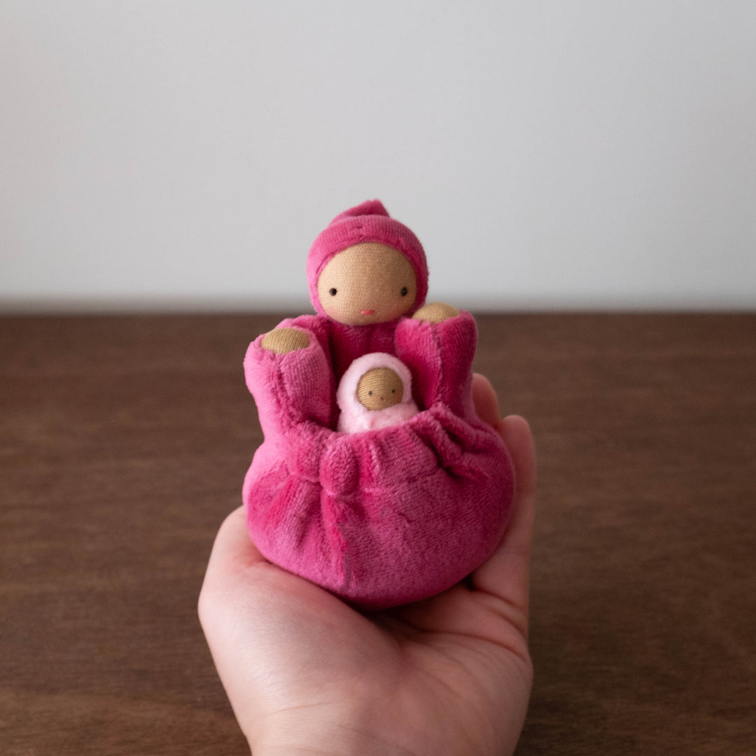 NEW Pocket Mama and Baby Doll- Magenta Pink