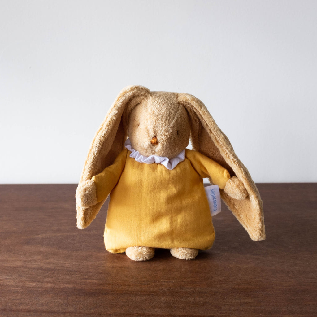 NEW Organic Cotton Bunny Soothing Doll with Rattle- Mustard Yellow