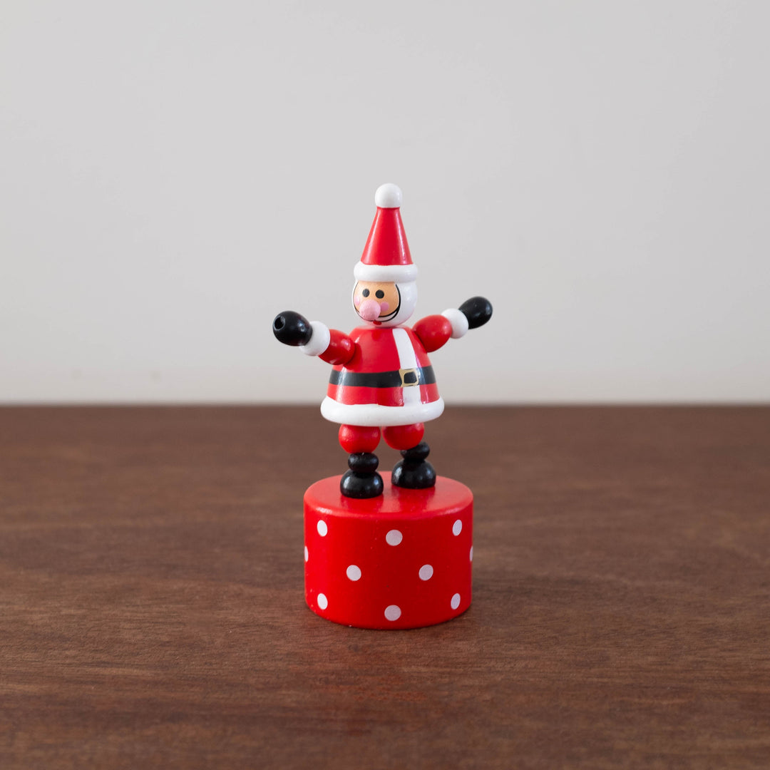 NEW Stocking Stuffers: Wooden Santa Push Puppet