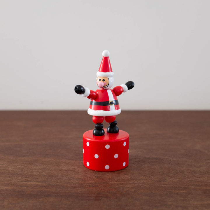 NEW Stocking Stuffers: Wooden Santa Push Puppet