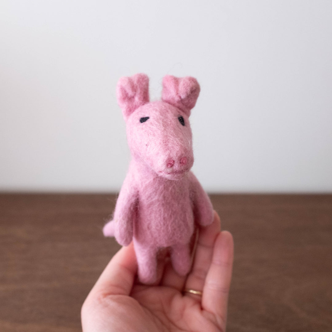 NEW Wool Felt Finger Puppet- Pig