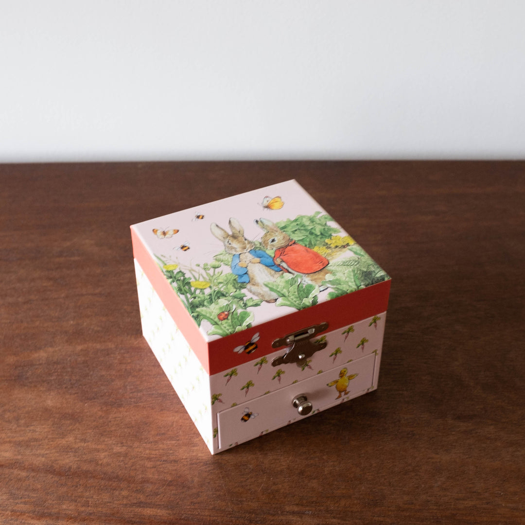 Jewelry Music Box- Peter Rabbit© Cube Carrot - Beatrix Potter Red