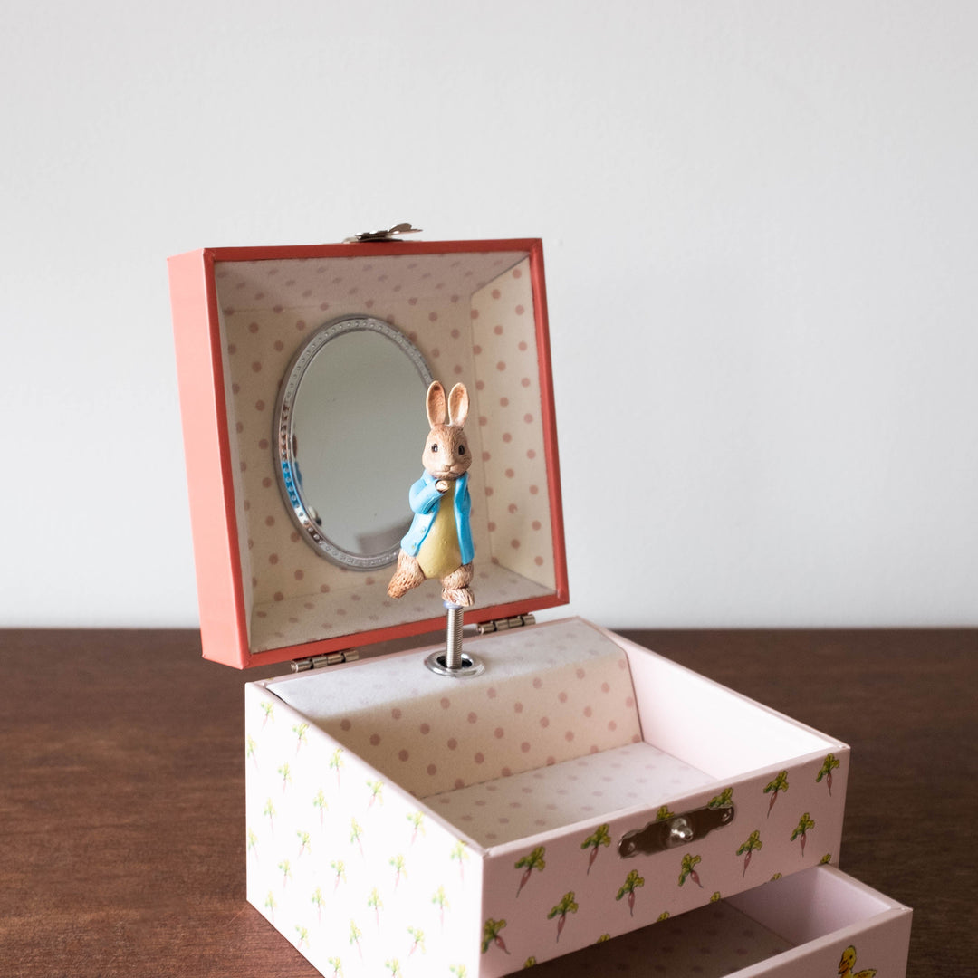 Jewelry Music Box- Peter Rabbit© Cube Carrot - Beatrix Potter Red