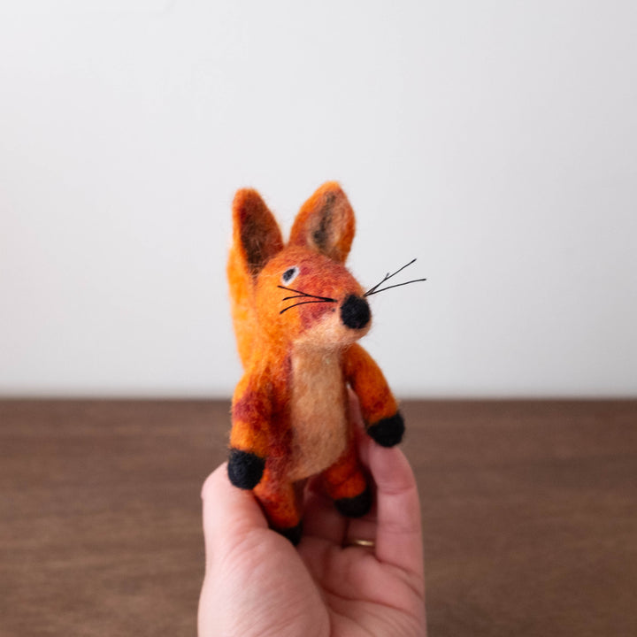 NEW Wool Felt Finger Puppet- Fox