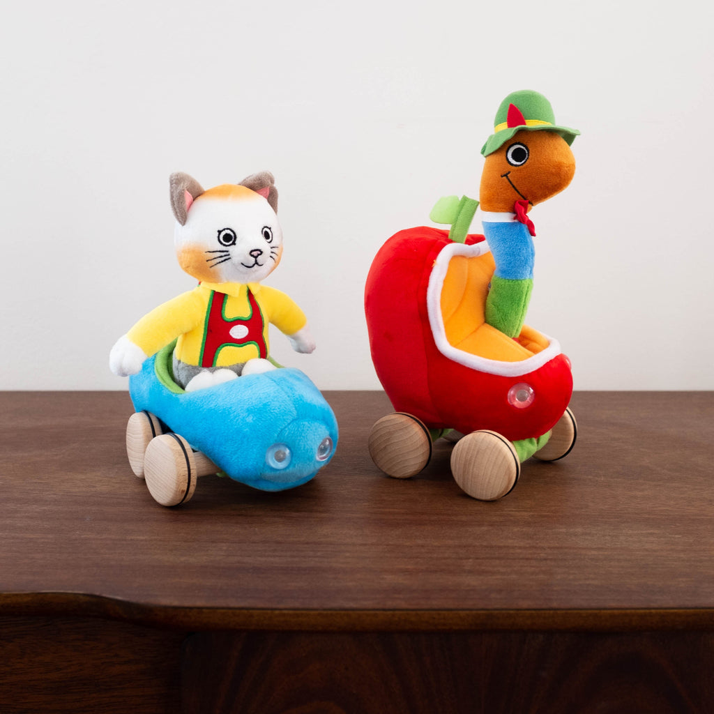 NEW Richard Scarry Dolls- Lowly Worm with Apple Car