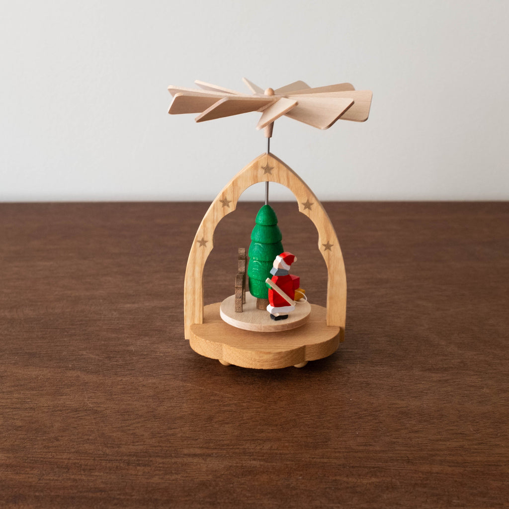 NEW Heirloom Wooden Pyramid - Mini Santa