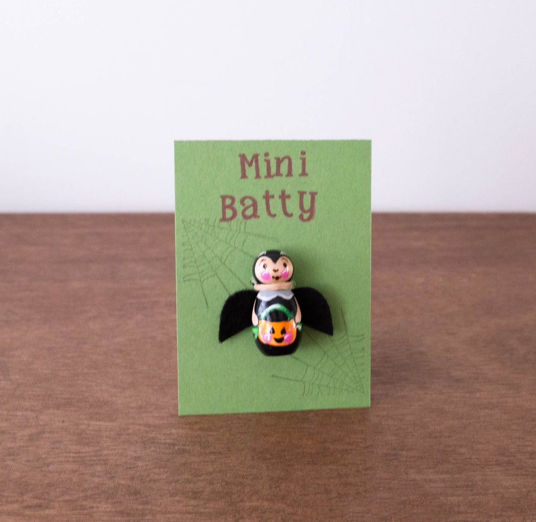 Wooden Mini Batty Pocket Doll