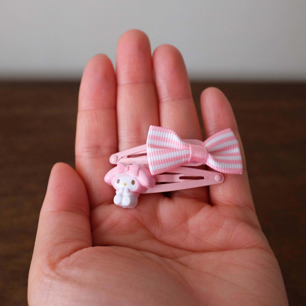 Set of 2 Mini Hair Bow Clips- My Melody