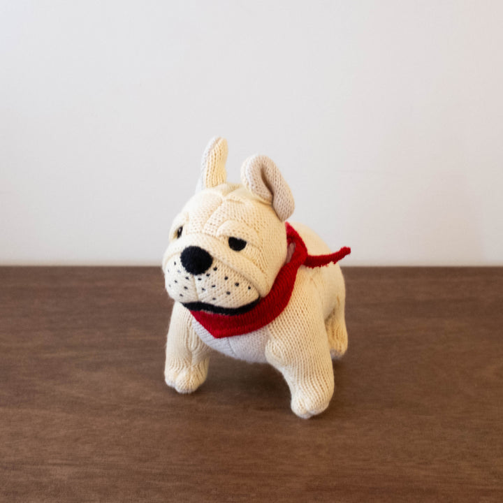 Knitted French Bulldog Rattle