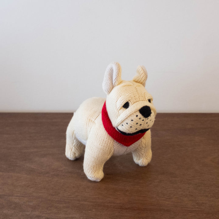 Knitted French Bulldog Rattle