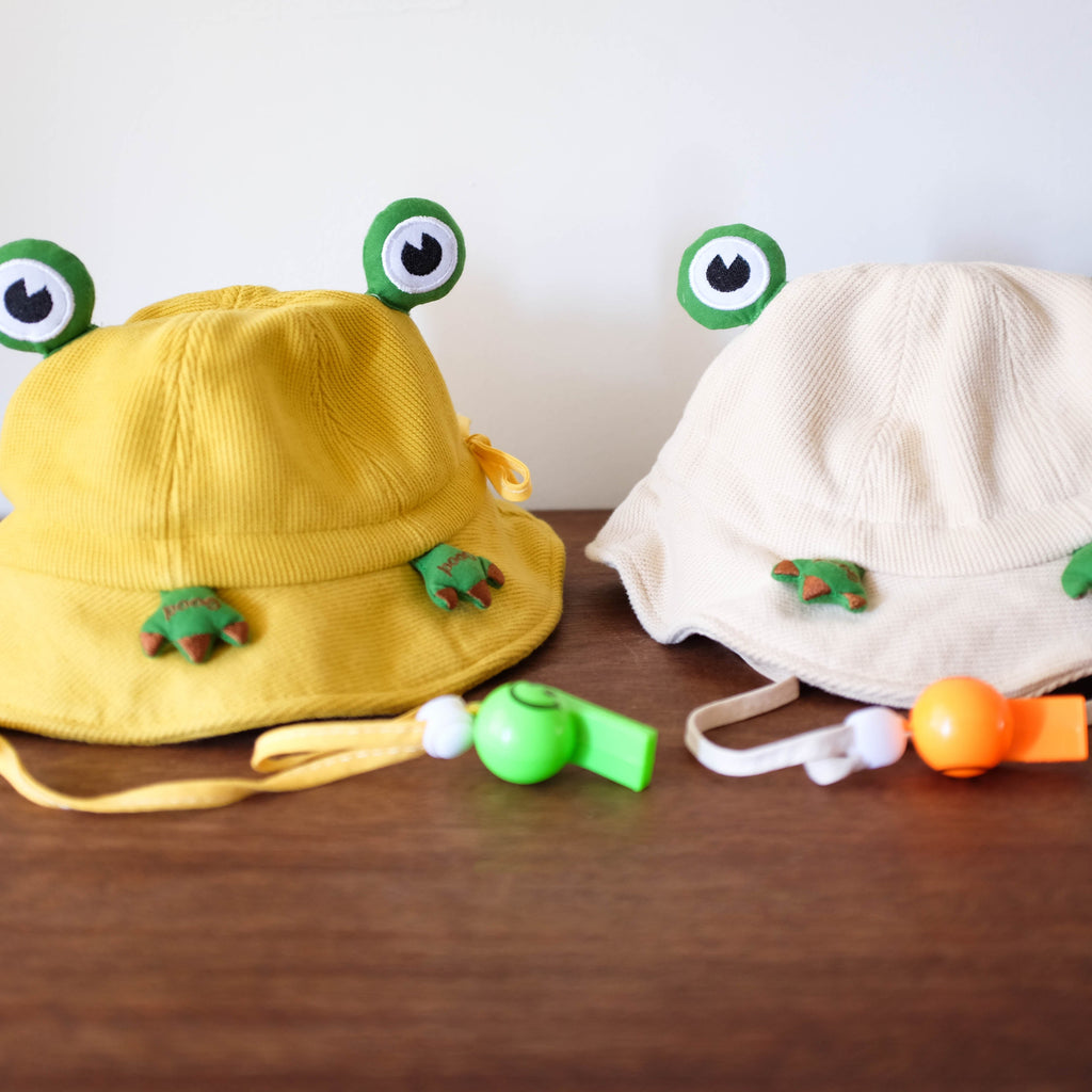 Toddler Sun Hat- Frog with Whistle