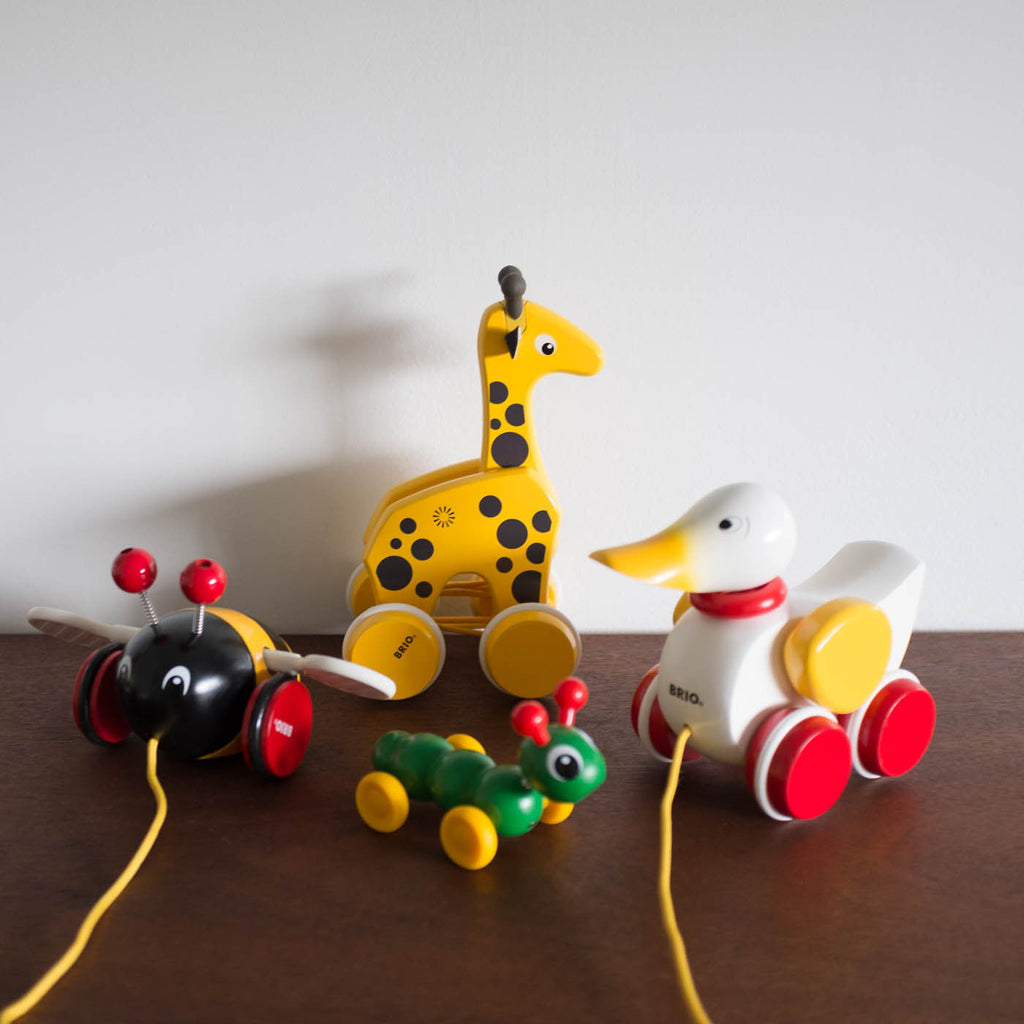 NEW Wooden Bumble Bee Pull Toy