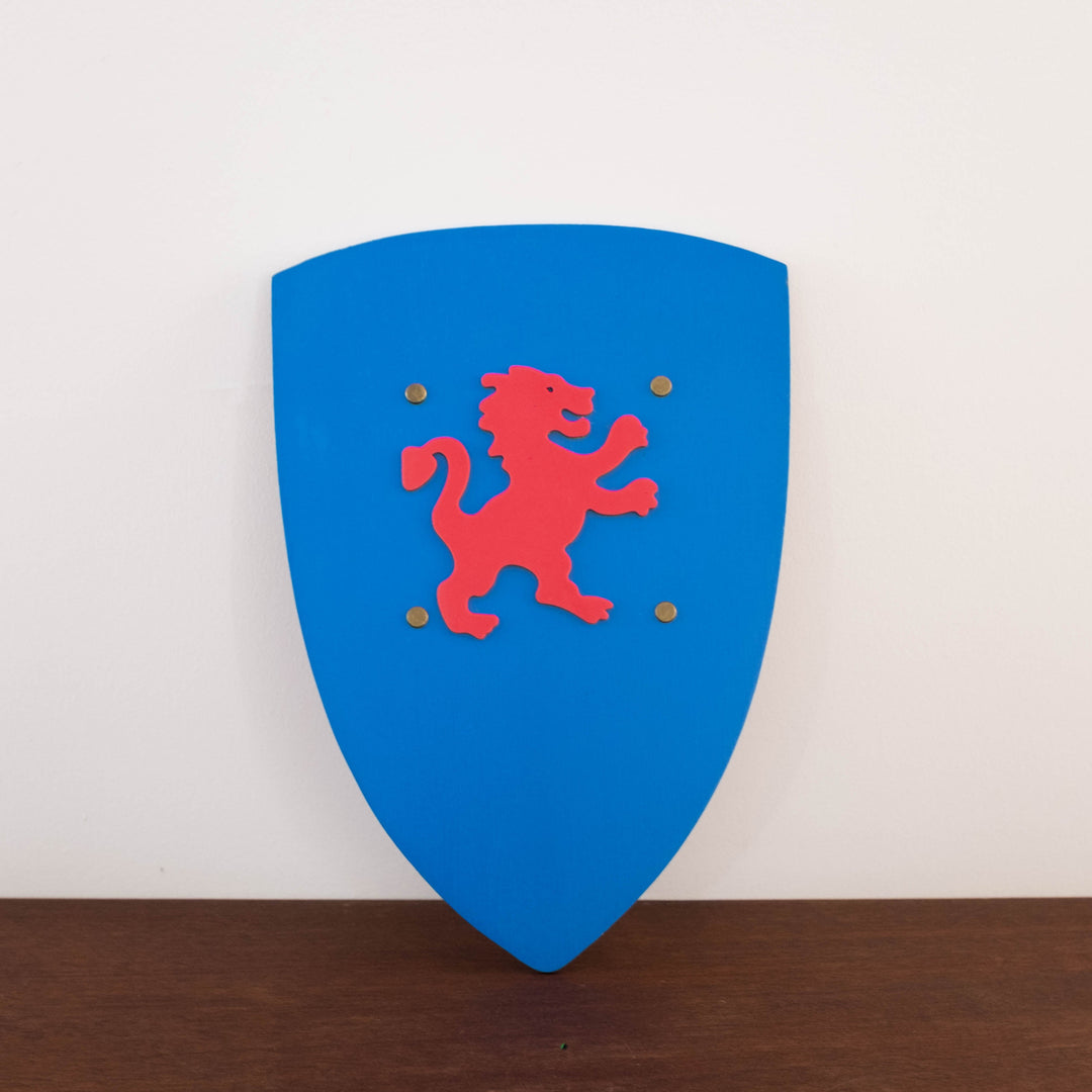 NEW Wooden Knight Shield- Blue Lion