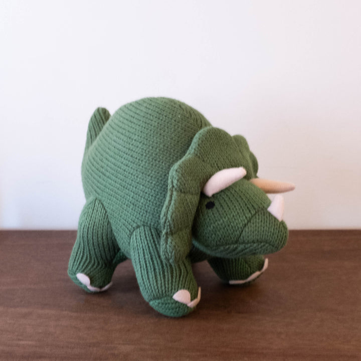 Knitted Triceratops Dinosaur Plush Toy