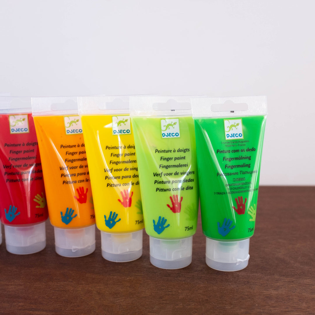 Finger Paint Tube Set of Six- Primary Colors