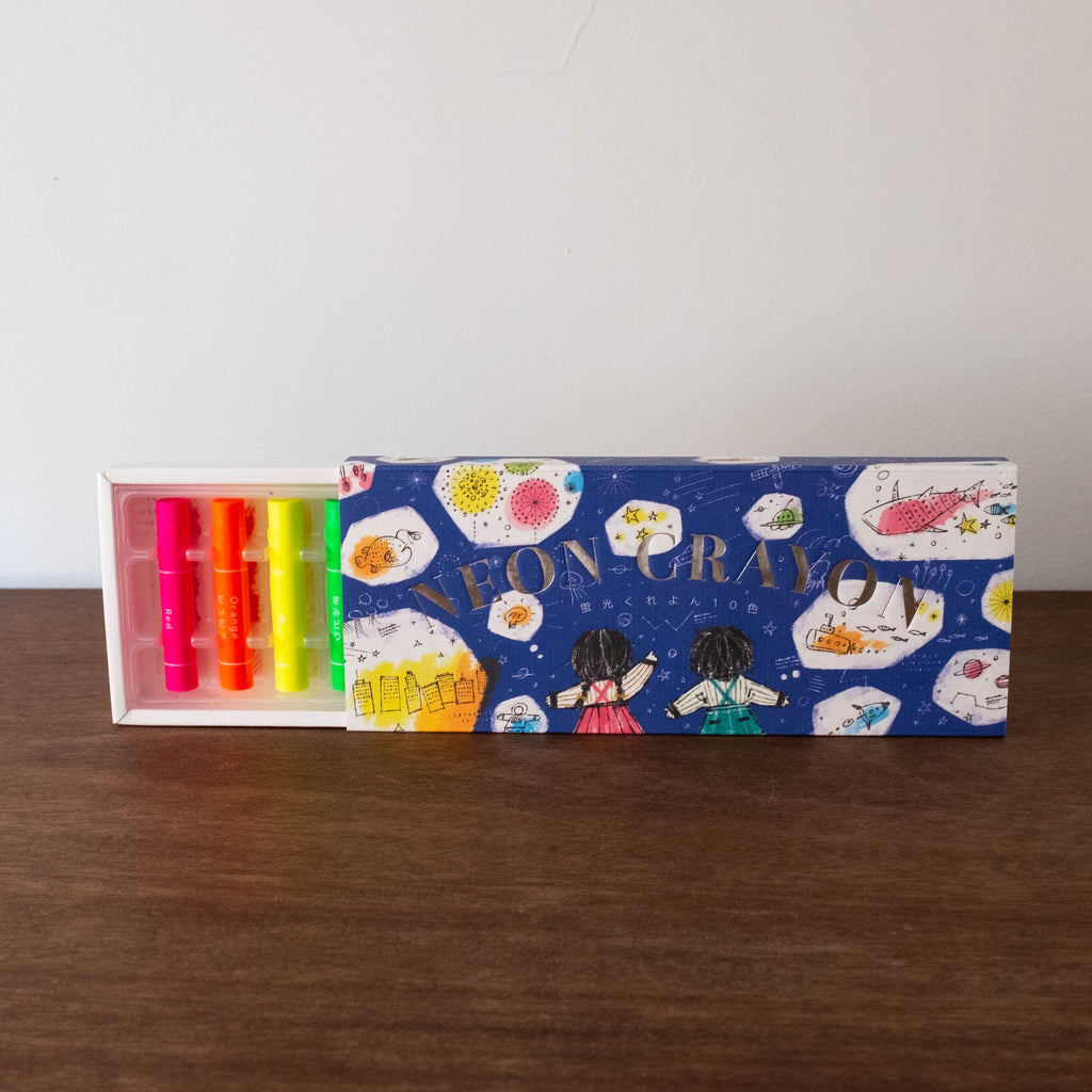 NEW Japanese Crayons Set- Fluorescent