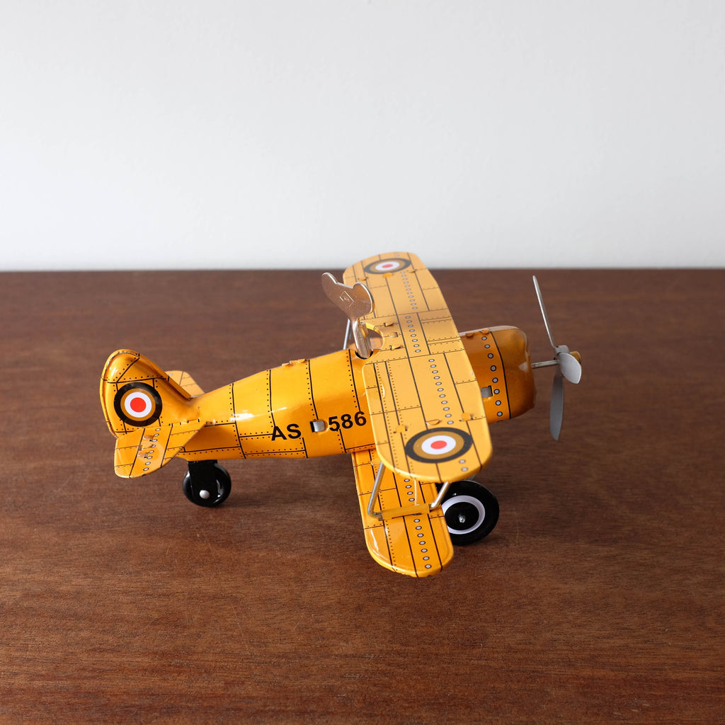 NEW Retro Tin Airplane- Yellow