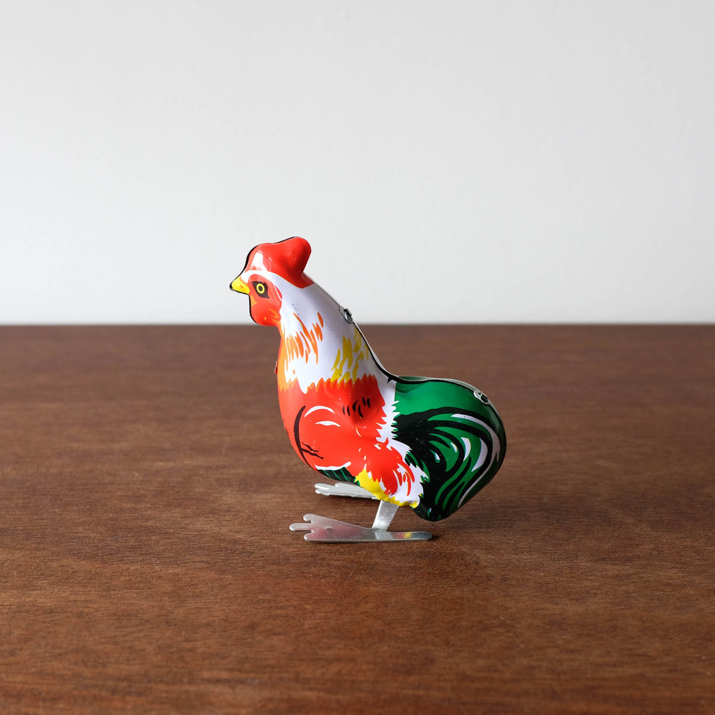 NEW Retro Tin Jumping Rooster Toy