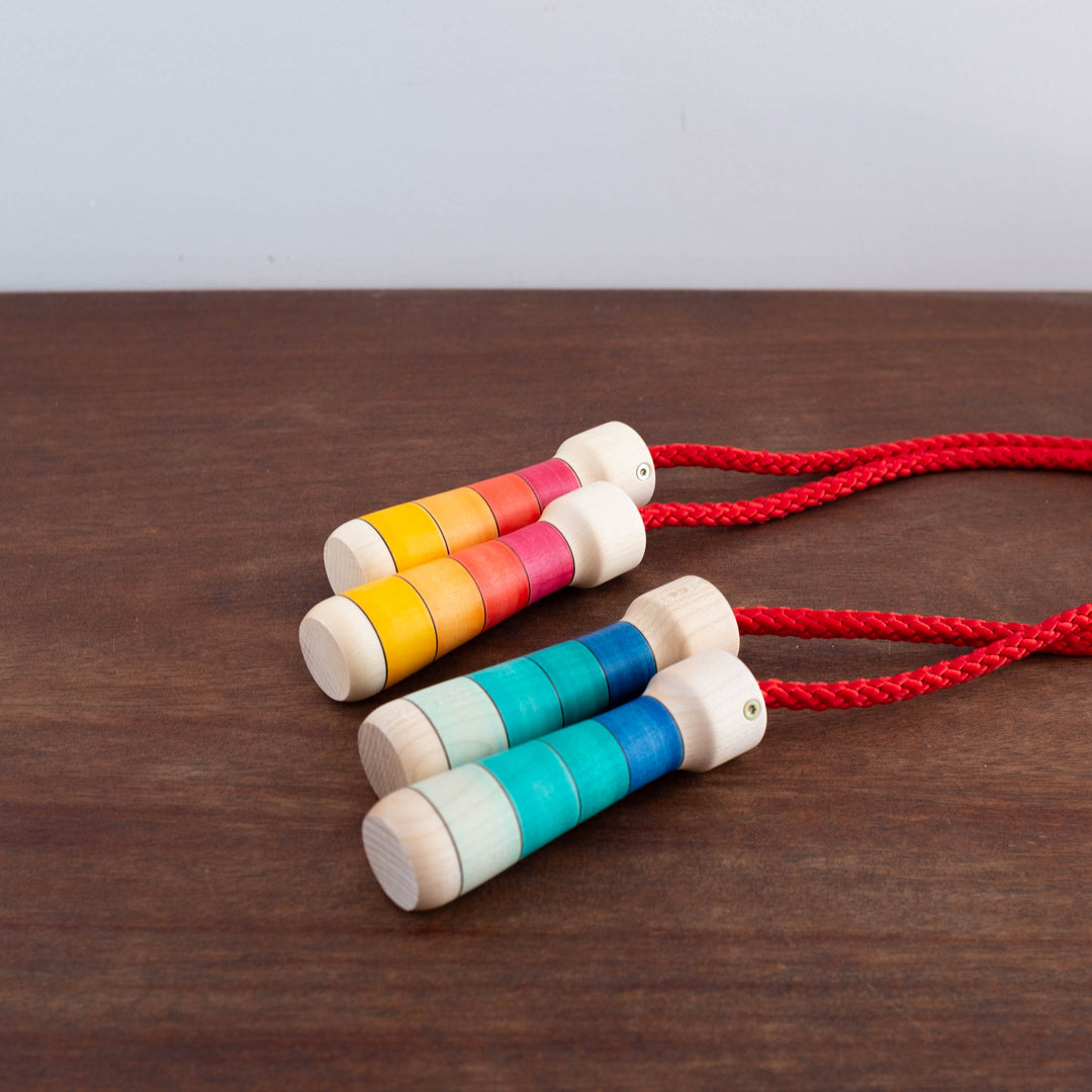 Wooden Natural Jump Rope- Various Colors and Rope Colors!