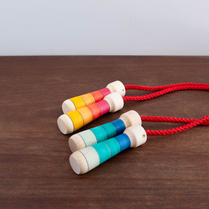 Wooden Natural Jump Rope- Various Colors and Rope Colors!