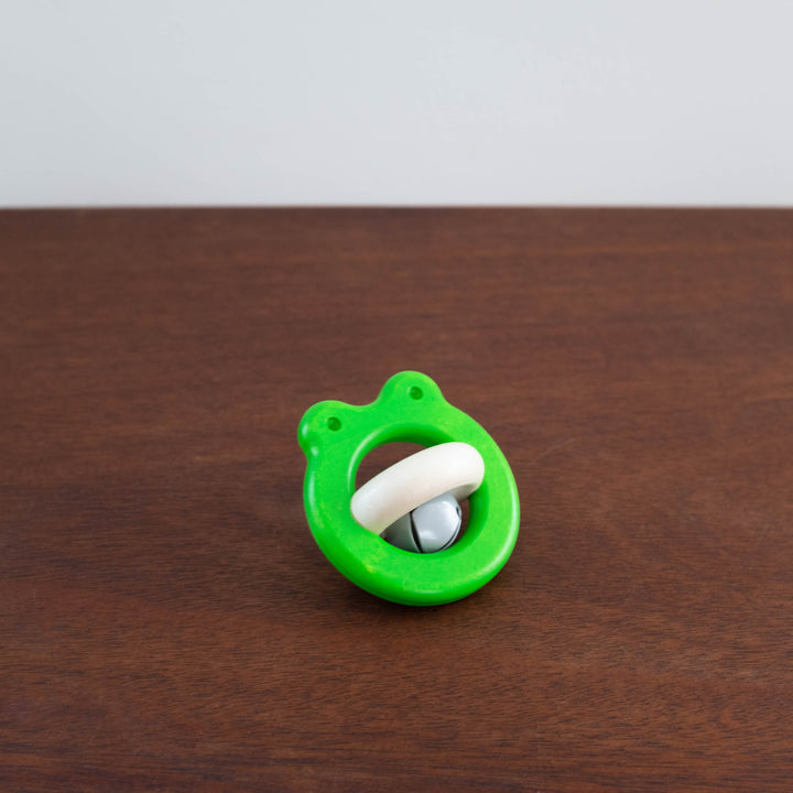 NEW Wooden Frog Rattle- Green