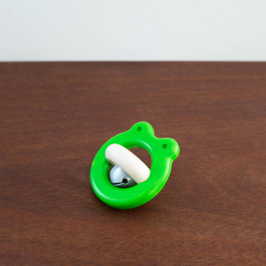 NEW Wooden Frog Rattle- Green