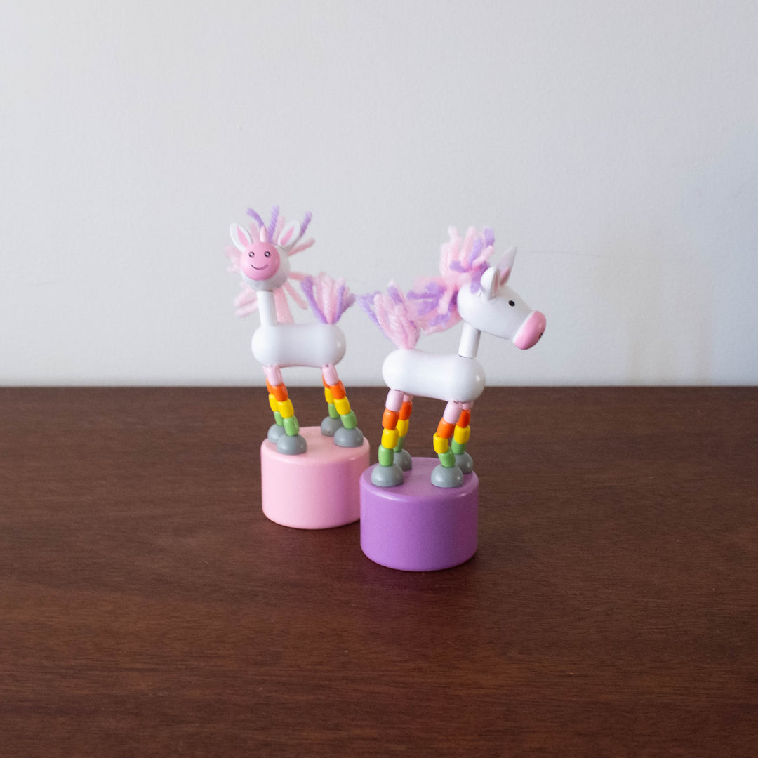 Wooden Unicorn Push Toy