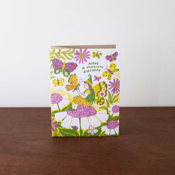 Magical Birthday Fairy Letterpress Greeting Card by Phoebe Wahl