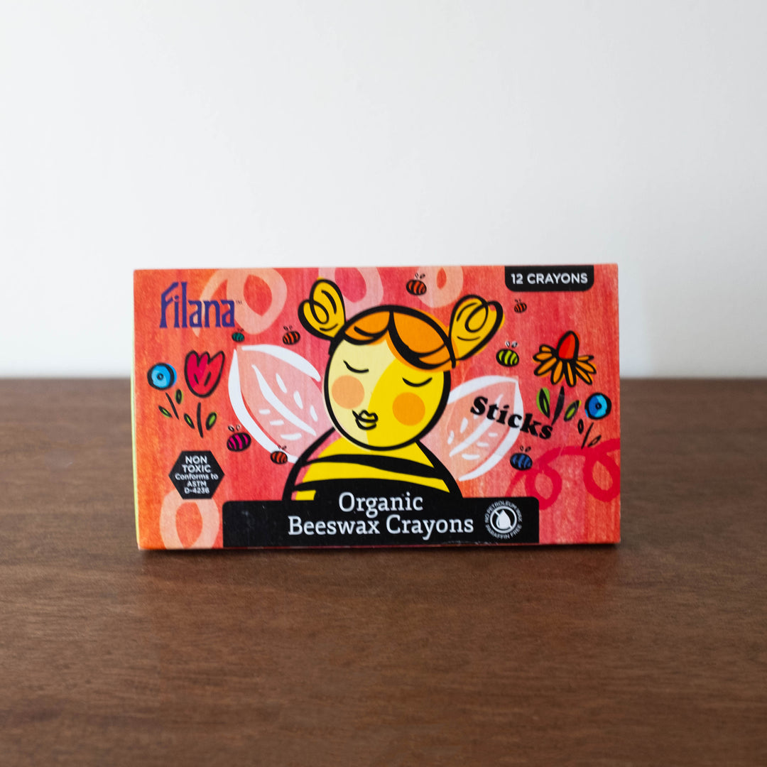 Organic Beeswax Crayons- 12 Classic Colors in Stick