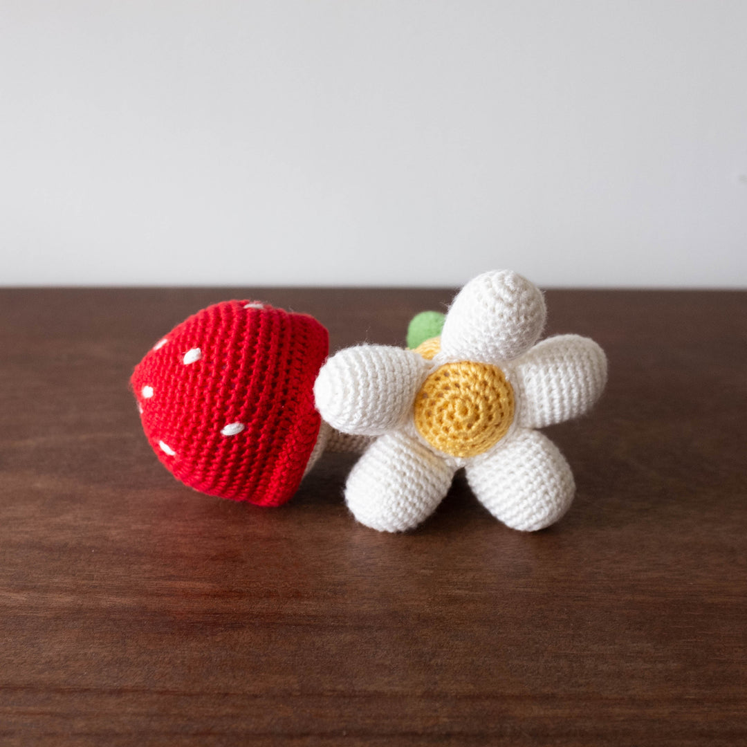 NEW Mushroom Organic Crochet Rattle Toy