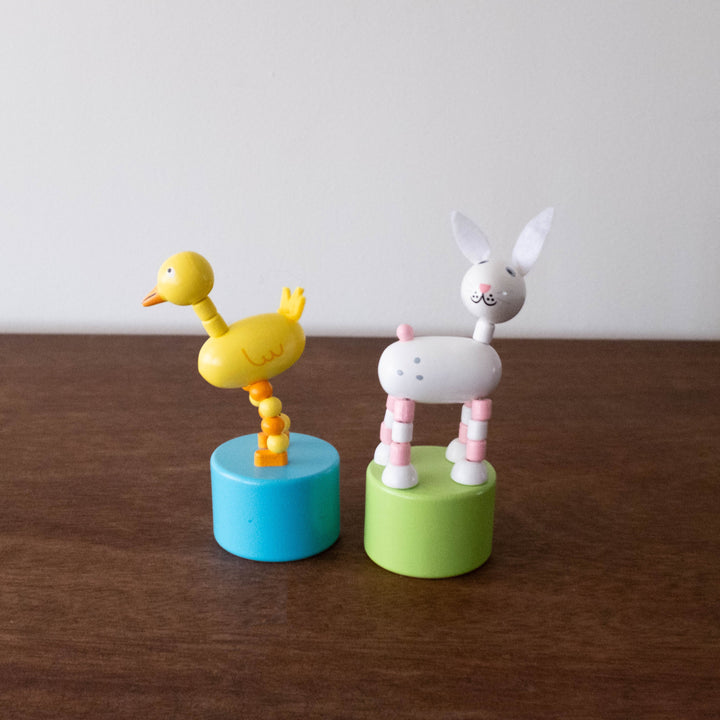 NEW Duck and Bunny Push Puppet Toy