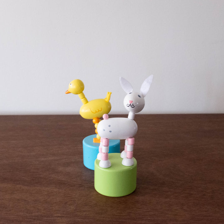 NEW Duck and Bunny Push Puppet Toy