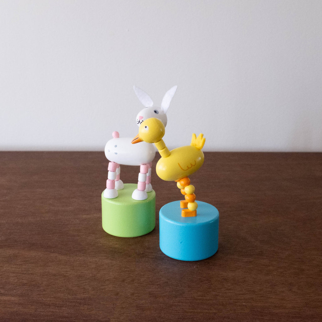 NEW Duck and Bunny Push Puppet Toy