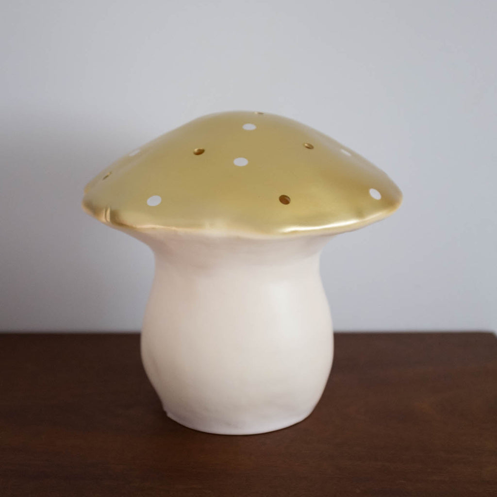 Large Mushroom Woodland Lamp- Gold