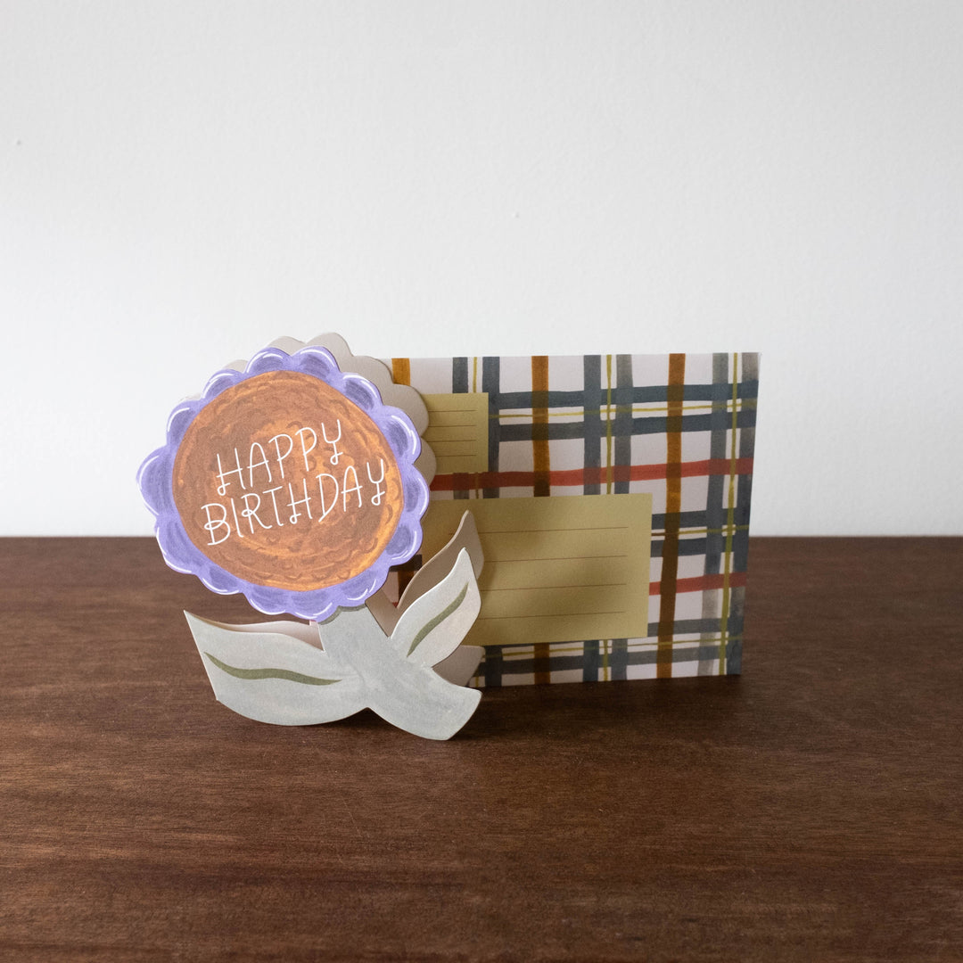 NEW Die-Cut Happy Birthday Flower Card