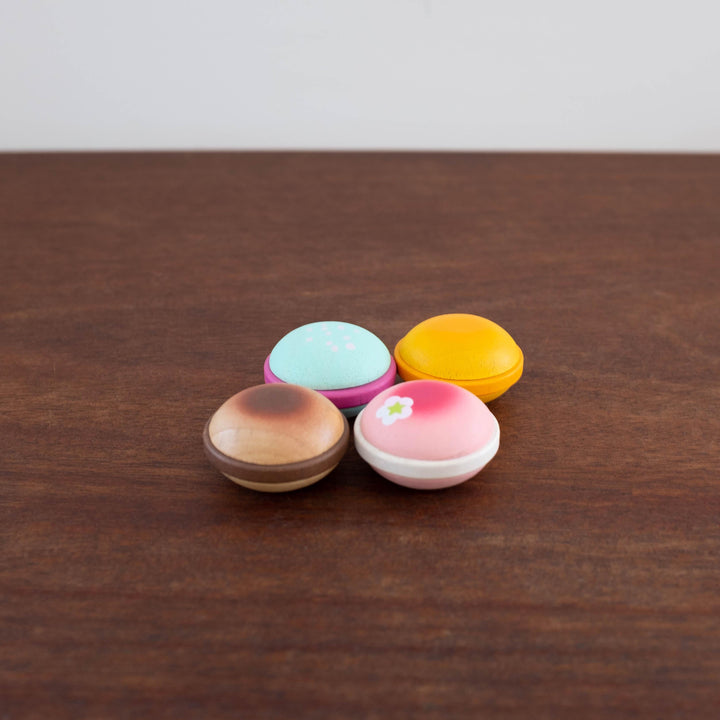 NEW Wooden Macaron Set of 4