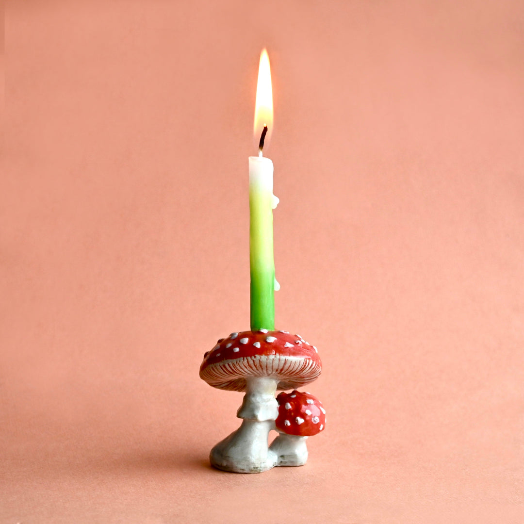 NEW Limited Ceramic Party Animals Candle Holder- Mushroom