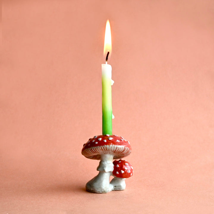 NEW Limited Ceramic Party Animals Candle Holder- Mushroom